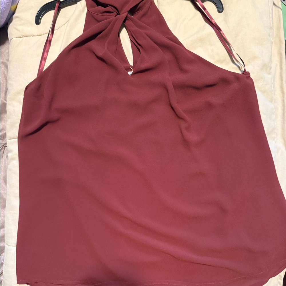 Elegant Burgundy Halter Top